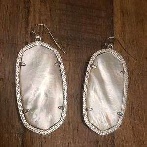 Kendra Scott  Silver and White Dangle Earrings